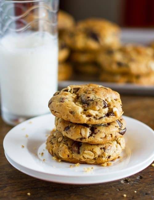 Peanut Butter Oatmeal Chocolate Chip Cookies