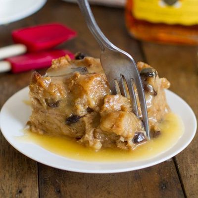 bread pudding with butter rum sauce