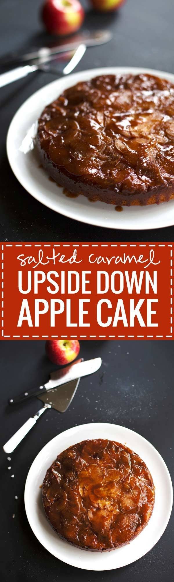 Salted Caramel Upside Down Apple Cake | pinchofyum.com