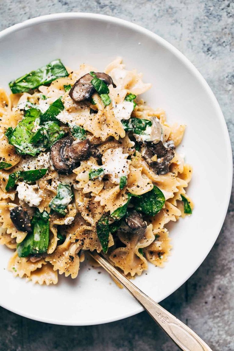 Date Night Mushroom Pasta with Goat Cheese