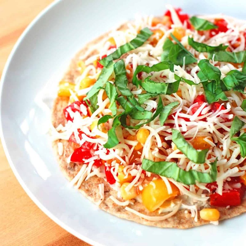 A picture of Mozzarella, Basil and Corn Quesadilla