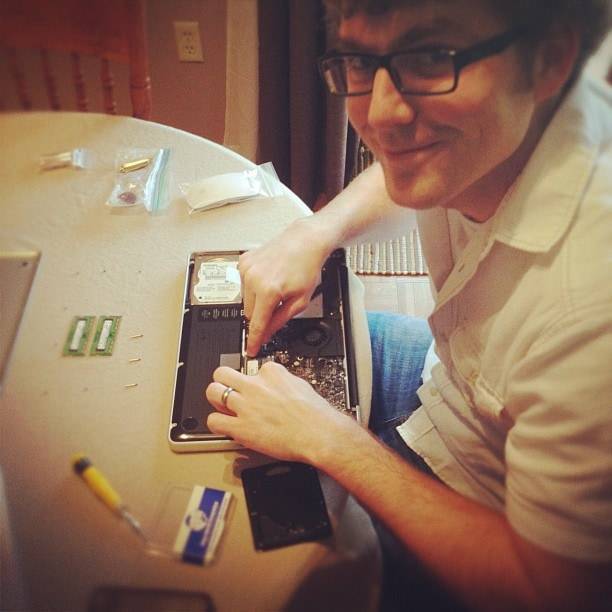 Computer surgeon Bjork with a creepy smile.