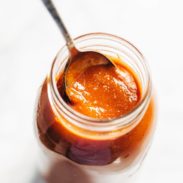 Blender Enchilada Sauce in a jar.