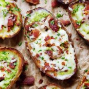 Bacon and kale potato skins.